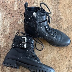 Rebecca Minkoff Black Studded Combat Boots Size 8